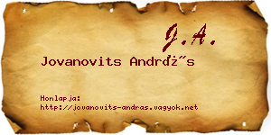Jovanovits András névjegykártya